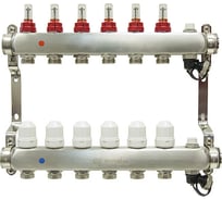 Коллекторная группа в сборе с расходомерами и термостатическими клапанами ONDO нерж сталь, 6 вых. OKGSET06