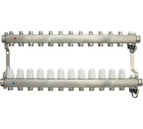 Коллекторная группа в сборе с термостатическими и запорными клапанами ONDO нерж сталь, 12 вых. OKGSP012