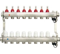 Коллекторная группа  в сборе с расходомерами и термостатическими клапанами ONDO нерж сталь, 8 вых. OKGSET08