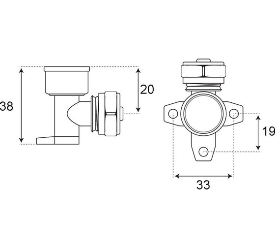 Уголок СТМ с креплением 20х1/2" CLW02012
