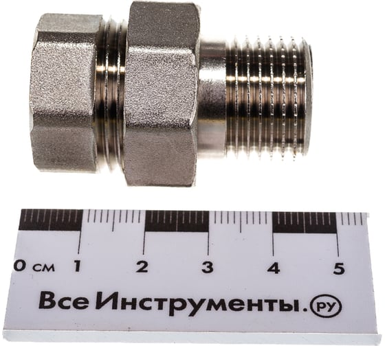 Соединитель СТМ с накидной гайкой, прямой, 1/2, гайка-штуцер CRAS0012