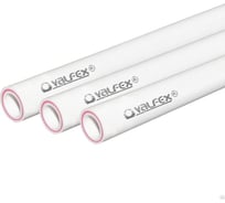 Труба VALFEX PP-R белая, армированная стекловолокном, Дн 50х6.8 Ру 20, SDR7,4 90 С, 4 м 10105050 033-2139