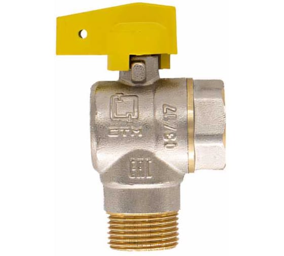 Шаровой угловой кран для газа СТМ ГАЗ 1/2", г/ш, бабочка CGLFMB12