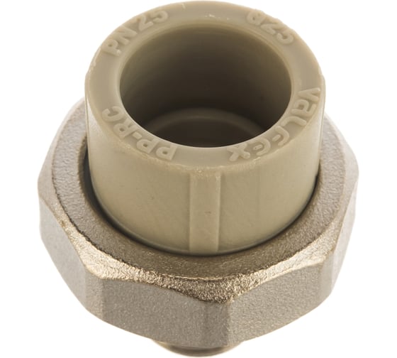 Комбинированная муфта VALFEX PP-R серая, разъемная Дн25х1/2 НР 10156115Г 127-0344