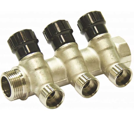 Коллектор СТМ 3 выхода, наружная резьба, вентиль, 3/4х1/2 C3MV3412N