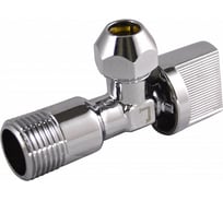 Шаровой угловой кран для воды СТМ 1/2"х3/8", ш/ш, с цангой и отражателем бабочка, хром CACR1238