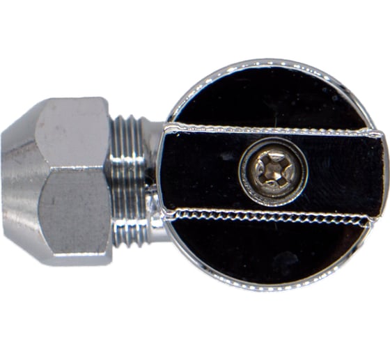 Шаровой угловой кран для воды СТМ 1/2"х3/8", ш/ш, с цангой и отражателем бабочка, хром CACR1238