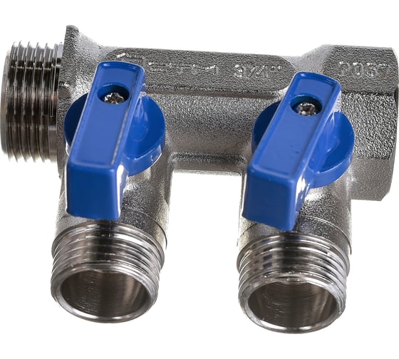 Коллектор СТМ 2 выхода, шаровой кран, наружная резьба, 3/4х1/2 C2MB3412
