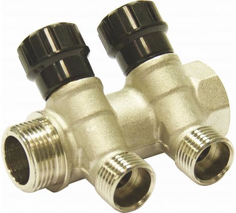 Коллектор СТМ 2 выхода, наружная резьба, вентиль, 3/4х1/2 C2MV3412N