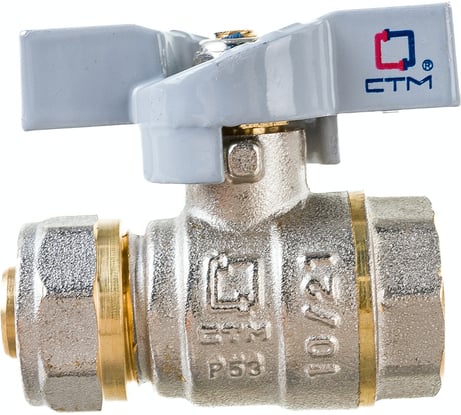 Шаровой кран для воды СТМ СТАНДАРТ 16х1/2", ц/г, бабочка CWPF1216