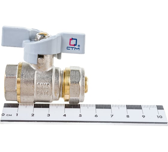 Шаровой кран для воды СТМ СТАНДАРТ 16х1/2", ц/г, бабочка CWPF1216
