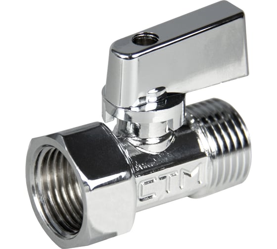 Шаровой кран для воды СТМ мини, 1/2", г/ш, флажок, хром CWMFM012