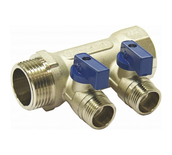 Коллектор СТМ 2 выхода, шаровой кран, наружная резьба, 1х1/2 C2MB0112
