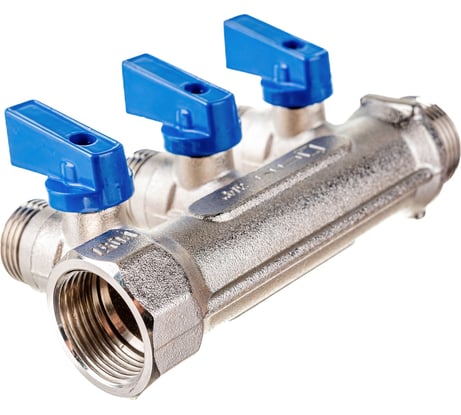 Коллектор СТМ 3 выхода, шаровой кран, наружная резьба, 3/4х1/2 C3MB3412