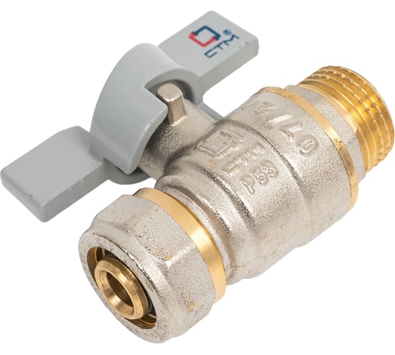 Шаровой кран для воды СТМ СТАНДАРТ 16х1/2", ц/ш, бабочка CWPM1216