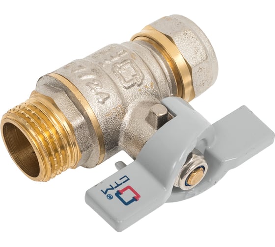 Шаровой кран для воды СТМ СТАНДАРТ 16х1/2", ц/ш, бабочка CWPM1216