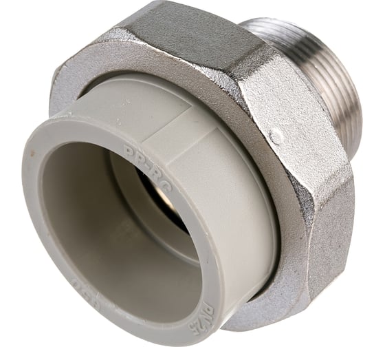 Комбинированная муфта VALFEX  PP-R серая, разъемная Дн50х1 1/2 НР 10156040Г 127-0351