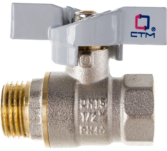 Шаровой кран для воды СТМ СТАНДАРТ 1/2", г/ш, бабочка CWFMB012