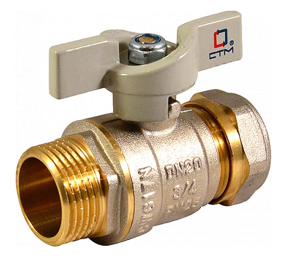 Шаровой кран для воды СТМ СТАНДАРТ 26х3/4", ц/ш, бабочка CWPM3426 1