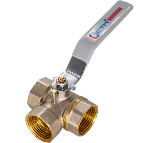 Шаровой кран для воды СТМ СТАНДАРТ 1/2", трехходовой, тип T, рычаг CW3FT012