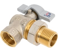 Шаровой угловой кран для воды СТМ СТАНДАРТ 1/2", с накидной гайкой, бабочка CWALM012