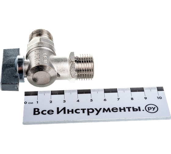 Шаровой кран FORNARA угловой, латунь, никель, бабочка, Н-Н, 1/2 10975
