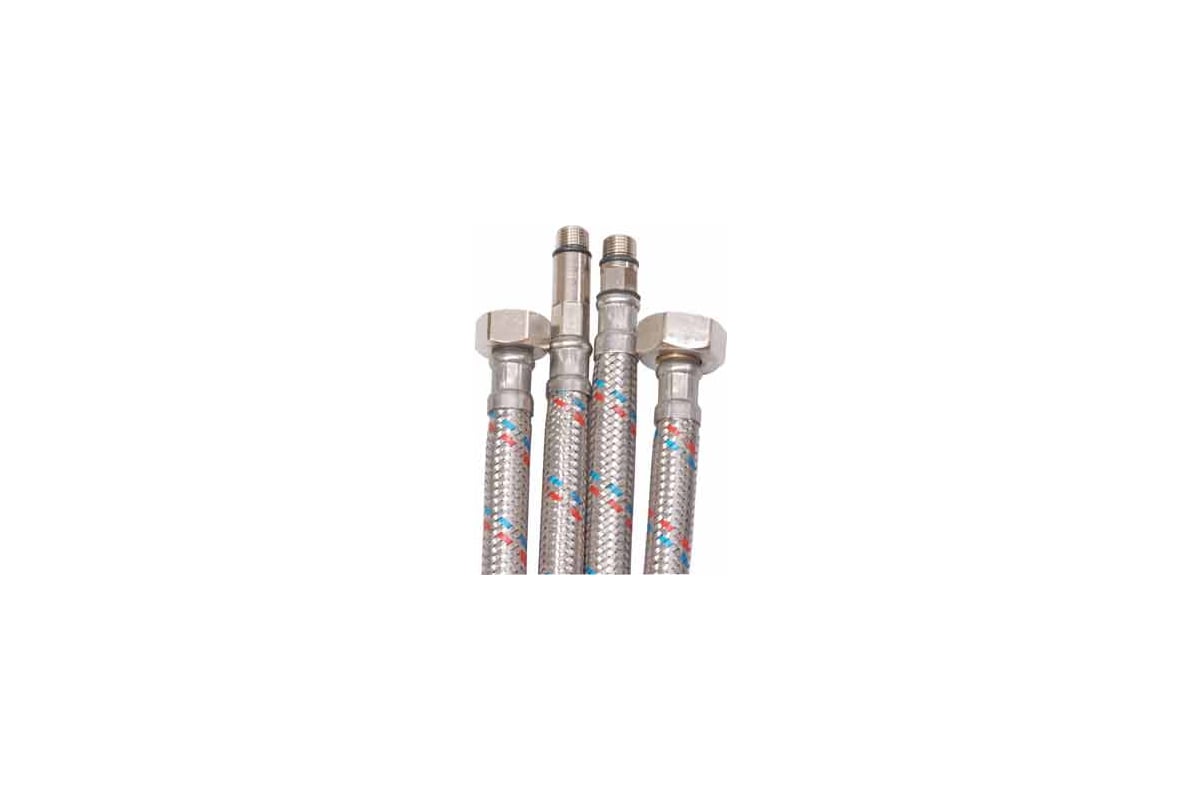 Подводка к смесителю MATEU пара, 1/2", 1.0 м, нержавеющая сталь, 20 БАР ...