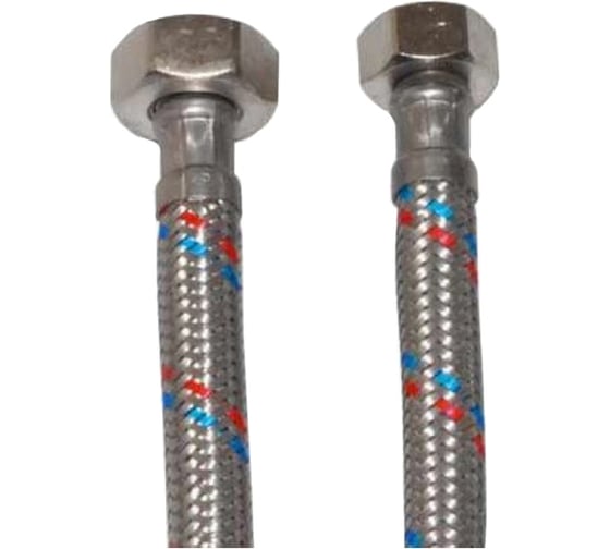 Подводка для воды MATEU FIL- NOX 3/8" x 1/2", 1.2 м, гайка-гайка, нержавеющая сталь, 20 БАР 13473