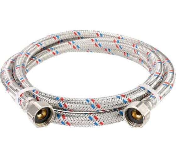 Подводка для воды MATEU FIL- NOX 3/8" x 1/2", 0.3 м, гайка-гайка, нержавеющая сталь, 20 бар 13467