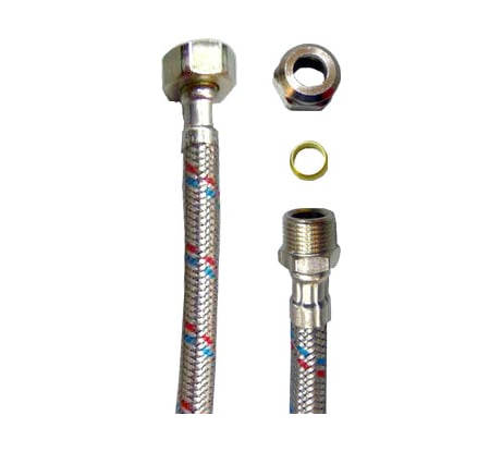 Подводка в оплётке MATEU BICONO-1 S/S, с цангой, 1/2х3/8х10, 0.5 м, В-Н-Ц 34074