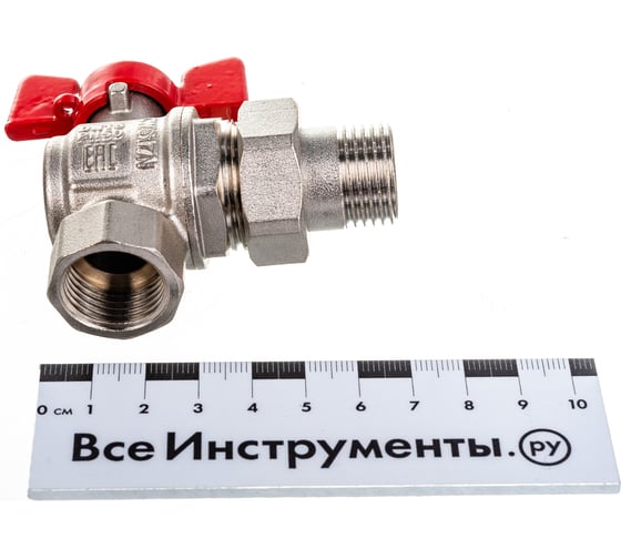 Шаровой кран IVANCI Superior угловой с разъемным соед, бабочка, внутренняя/наружная резьба 1/2" IVC.100228.N.03