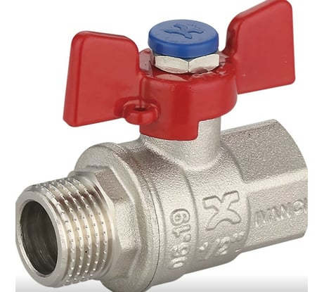 Шаровой кран IVANCI Superior, ручка-бабочка, внутренняя-наружная резьба 1/2" IVC.100218.N.03