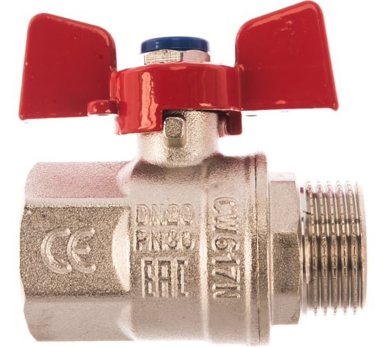 Шаровой кран IVANCI Superior, ручка-бабочка, внутренняя/наружная резьба 3/4" IVC.100218.N.04