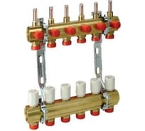 Группа коллекторная Giacomini R553K латунь, 1 ВР/ВР, 10 выходов, 3/4 НР, под евроконус 040-0298