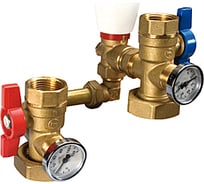 Комплект разности давления Giacomini с дифференциальным клапаном и 2 шаровыми кранами 022-2044