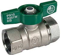 Шаровой кран Giacomini R251W латунь, хром, Ду 25, Ру 35, ВР, бабочка R251WX025 007-6038