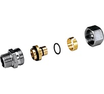 Соединитель для медных труб Giacomini латунь, Дн 16х3/4, обжим/ВР 127-6604