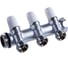Коллектор Tiemme НВ, 1", 3х3/4"EK, Н 50 мм, хромированный, с вентилями 1860013 1