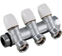 Коллектор Tiemme Maxima НВ, 3/4", с вентилями, 6 выходов 1/2", Н 36 мм, хром 1860083