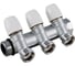 Коллектор Tiemme Maxima НВ, 3/4", с вентилями, 6 выходов 1/2", Н 36 мм, хром 1860083 1