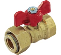 Шаровой кран для счетчиков Tiemme ВВ, 1/2", красная бабочка 2260002