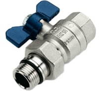 Кран для коллектора Tiemme НВ, 1", с упором и прокладкой О-ring, синяя бабочка, с разъемным соединением 2120014