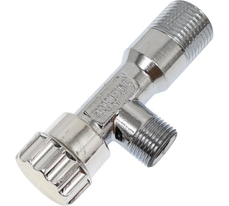 Угловой вентильный кран Tiemme с розеткой, 1/2"х3/8", хром 2950013