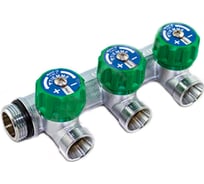 Коллектор Tiemme Maxima CORNER НВ, 3/4", 3 выхода, 1/2", Н 50 мм, хром 1850002
