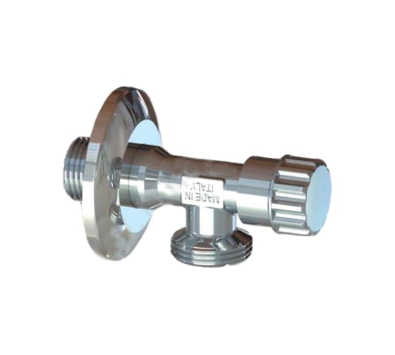 Угловой вентильный кран Tiemme с розеткой, 1/2"х3/4", хром 2950165