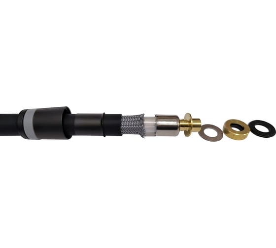 Шланг для душа ARGO TECH с конусом свободного вращения, 1/2", SILICONE BLACK MATT, 150 см, блистер 44225