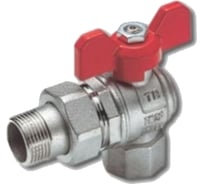 Шаровой кран для коллектора Tiemme 1/2'', полнопроходной, прямой, резьба наружная/внутренняя 2120155