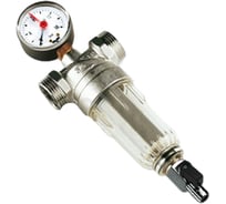 Промывной фильтр Tiemme с манометром, пластиковой колбой, 1/2"В-3/4"Н 3130017