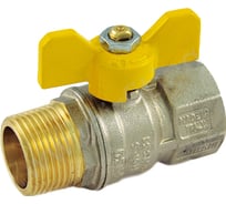 Шаровой кран для газа Tiemme Tornado НВ, 3/4", желтая бабочка 2390011