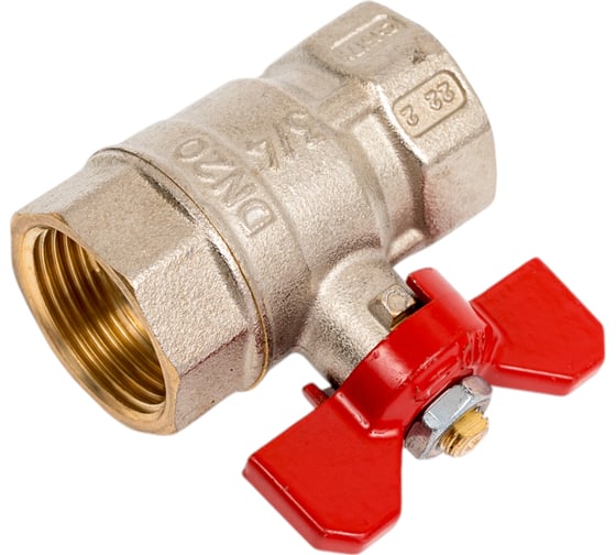 Шаровой кран Tiemme Mistral ВВ, 3/4", красная бабочка 2360003